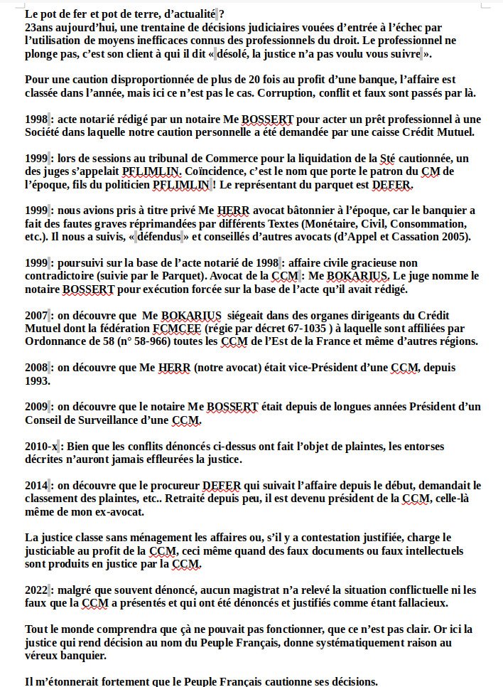 tchampa88's tweet photo. La corruption en bande çà existe même dans certains tribunaux.
Les uns font en sorte de toucher des honoraires par les victimes en orientant les procédures au profit d'1 des partie
Les autres voient les faux, connaissent les embrouilles mais y participent passivement comme ici https://t.co/6gsd5e0HAy