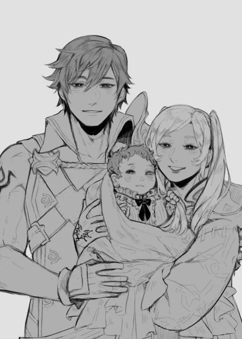 wip of a family portrait that will DEFINITELY not come to haunt them as a remnant of a happier time (it will) 