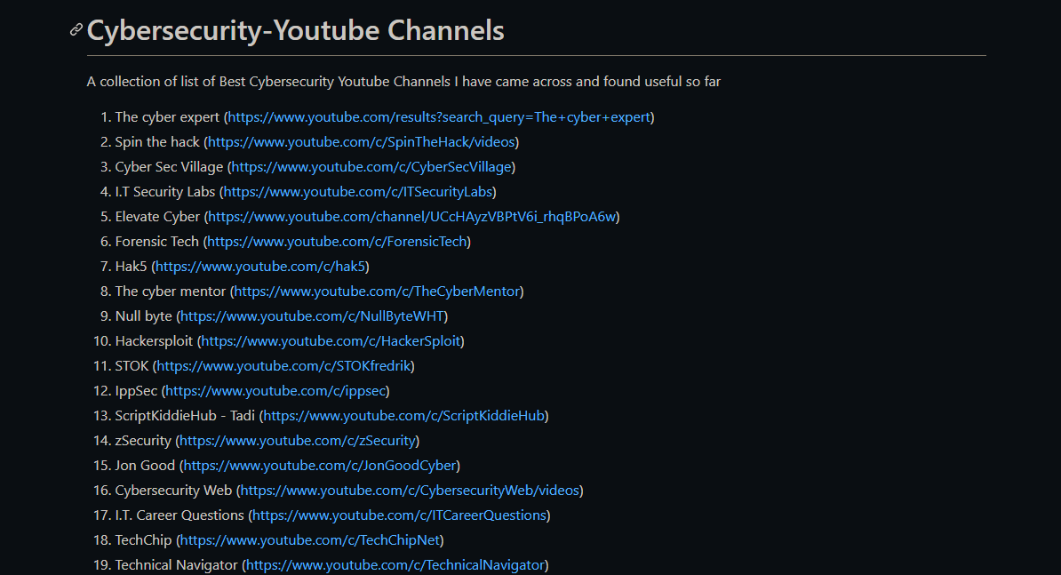 I have compiled a list of Best Cybersecurity Youtube Channels, that talk about various topics related to cybersecurity. Do check it out 👇

Here is the link to the Github repository: github.com/Nickyie/Cybers…

#Pentesting #CyberSec #cyberawarness #bugbounty #infosec #bugbounty