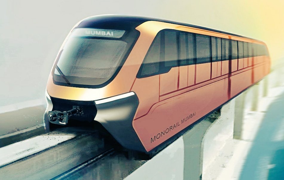 An artist impression of the new Mumbai monorail car designed by SMH Rail in collaboration with its Indian technical partner Hyderabad-based Medha Servo Drives Pte Ltd.