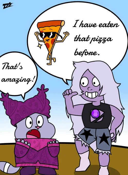 「アタイ昔あのピザ食った事あんだぜ」「えー、スッゴい!」#StevenUniverse #Chowder#UncleGrandpa 