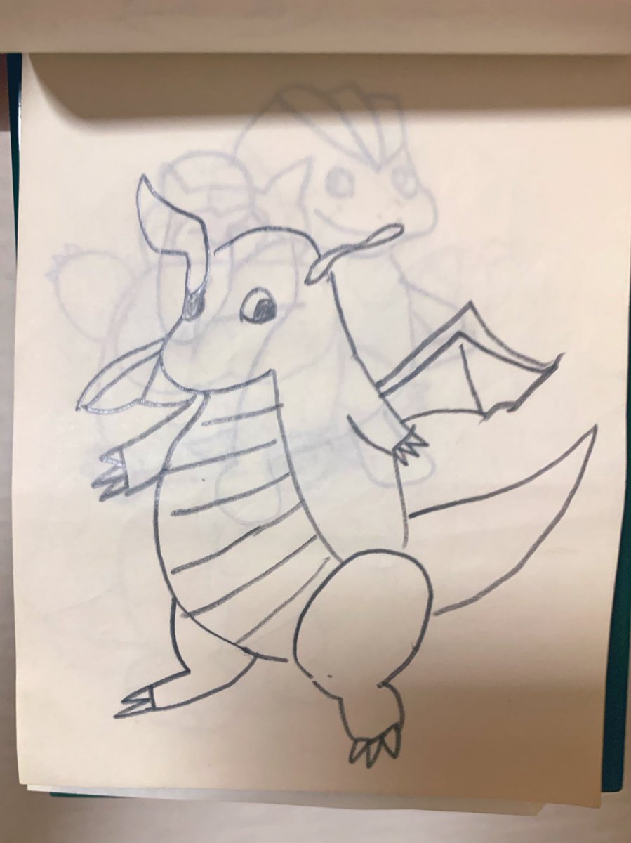 小学生の頃に描いたカイリューです 