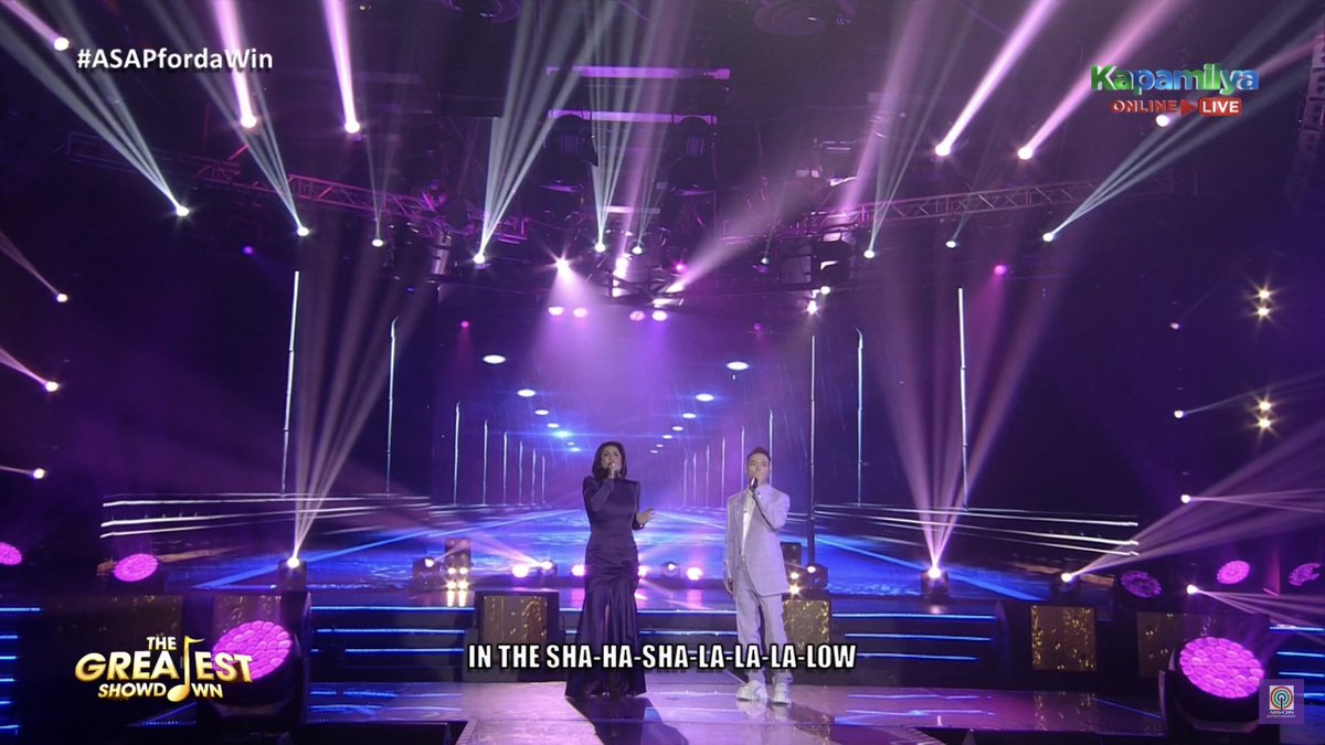 ASAPOfficial's tweet photo. Ms. Regine Velasquez-Alcasid X Sam Mangubat perform “Shallow” on The Greatest Showdown! #ASAPfordaWin https://t.co/GZu4CtreoV