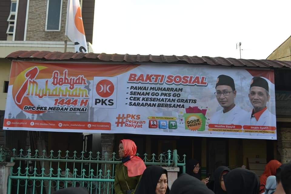 PKSejahtera's tweet photo. Semarakkan #TahunBaruIslam1444H PKS Medan Denai Kota Medan mengadakan Pawai Muharram, Senam #GoPKSGo dan Pelayanan Kesehatan utk warga (31/7).
~ @pksmedan https://t.co/PpTC5WSrgl