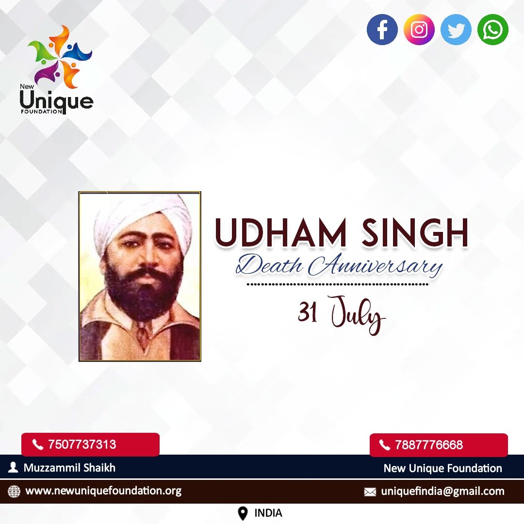 Sardar Udham Singh Ji
Death Anniversary

#UdhamSingh #ShaheedUdhamSingh #udhamsinghnagarpolice #UdhamSinghNagar 
#india #indian #GhadarParty #bhagatsingh <a href="/udhamsingh12333/">ਸਿਮਰਨਜੀਤ ਸਿੰਘ ਚਾਵਲਾ</a> <a href="/GhadarP/">GhadarParty</a>
#SummerSlam #BBNaija
#Taiwan #Indian
From
Muzzammil Shaikh