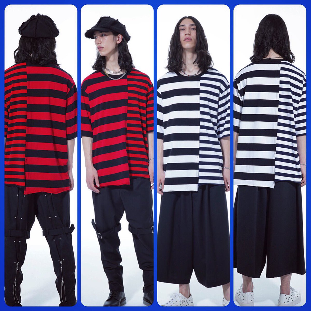 syte_etys's tweet photo. 【New arrival】Staggered Horizontal Stripes Asymmetry T
左右異なる幅のボーダーをドッキグ、黒にネイビー赤に黒のビッチの違い着丈の違うドッキング
#theshopyohjiyamamoto
#yohjiyamamoto
#syteyohjiyamamoto
#yohjiyamamotopourhomme
#ys #y3 #syte #ヨウジヤマモト
#borderT #ボーダーTシャツ https://t.co/nCwUKxKxVa