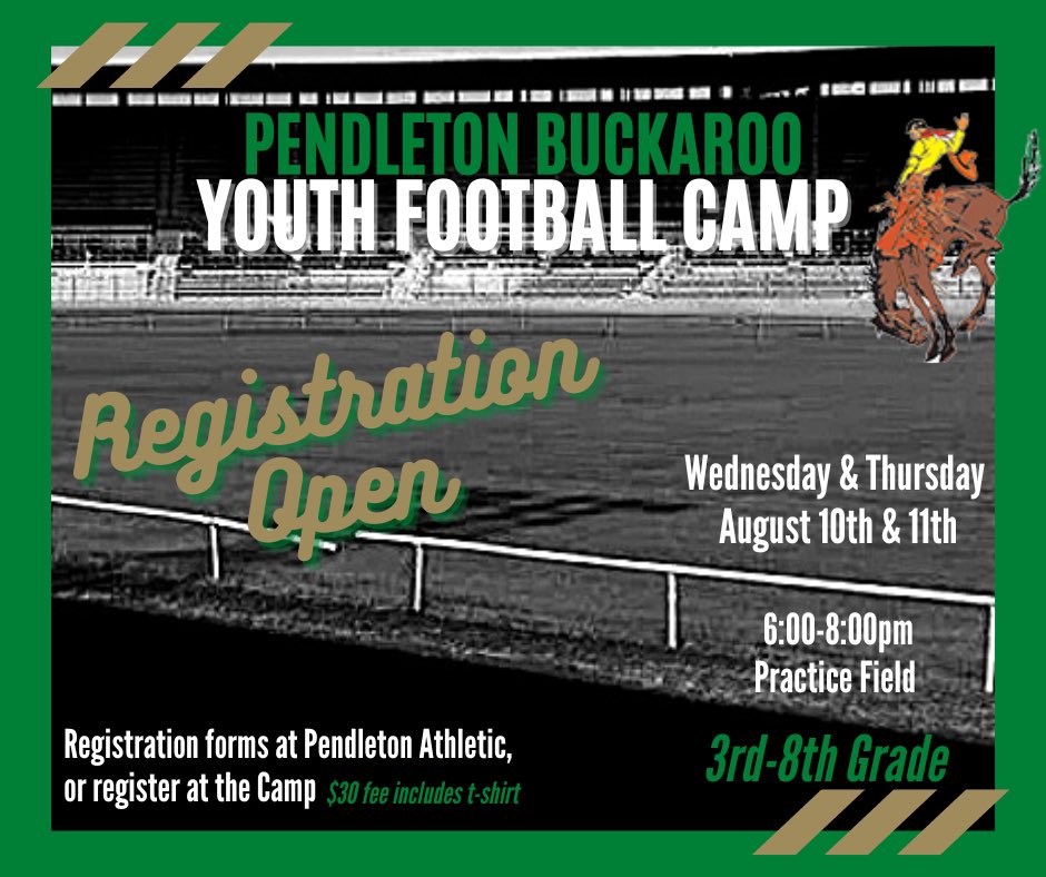 Youth Camp coming up! Get your future Bucks signed up!