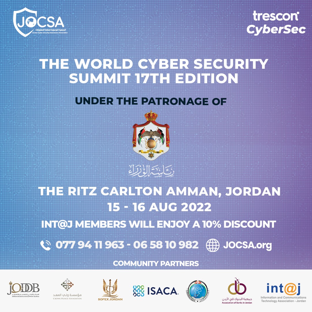 intajICTJO's tweet photo. Looking to explore new-age #threats?
Want to engage with #technologyleaders to find #solutions for issues hindering #cybersecurity?
Register to attend“World cyber-security summit“
🗓️Aug15 &16
#intajmembers: enjoy a 10% discount using code JOCSA10➡️ https://t.co/WmLQeXwvMI
#JOCSA https://t.co/NC2R14pFzL