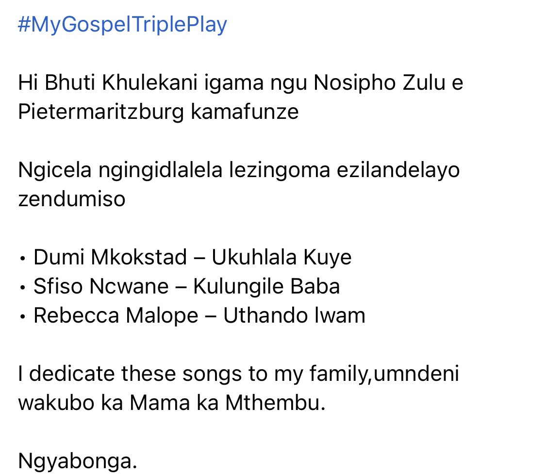 SundayDevotion's tweet image. My Gospel Triple Play

Email your selection to sundaydevotion@gagasi995.co.za

@gagasifm 

#StillAtIt
#SundayDevotion
#GospelTriplePlay 
#Gagasifm