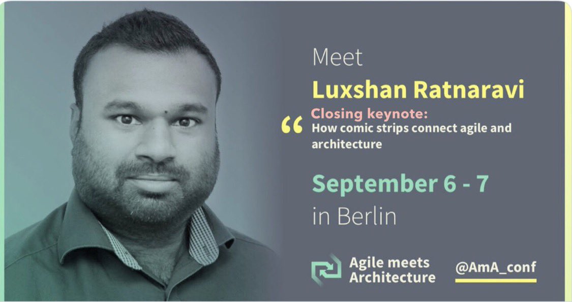 We need more focus on combining agile and architecture, as they’re more related than we think. So, I hope to see you at this conference in Berlin. Tickets are still available: lnkd.in/eQV5Ru3s @AmA_conf #agile #architecture #conference2022 #comicagile