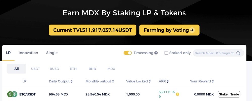 🌟 $ETC - <a href="/eth_classic/">Ethereum Classic</a> 에서 #MDEX의 유동성 #mining 이 상장됩니다! #DEX 를 온라인으로 거래하는 편리한 방법입니다! 

📈 $ETC  7d 증가율은 56%입니다! 

🤑 mdex.co/#/liquidity 에서  #LP 스테이킹 &amp; 거래하여 지금 부자가 되세요!