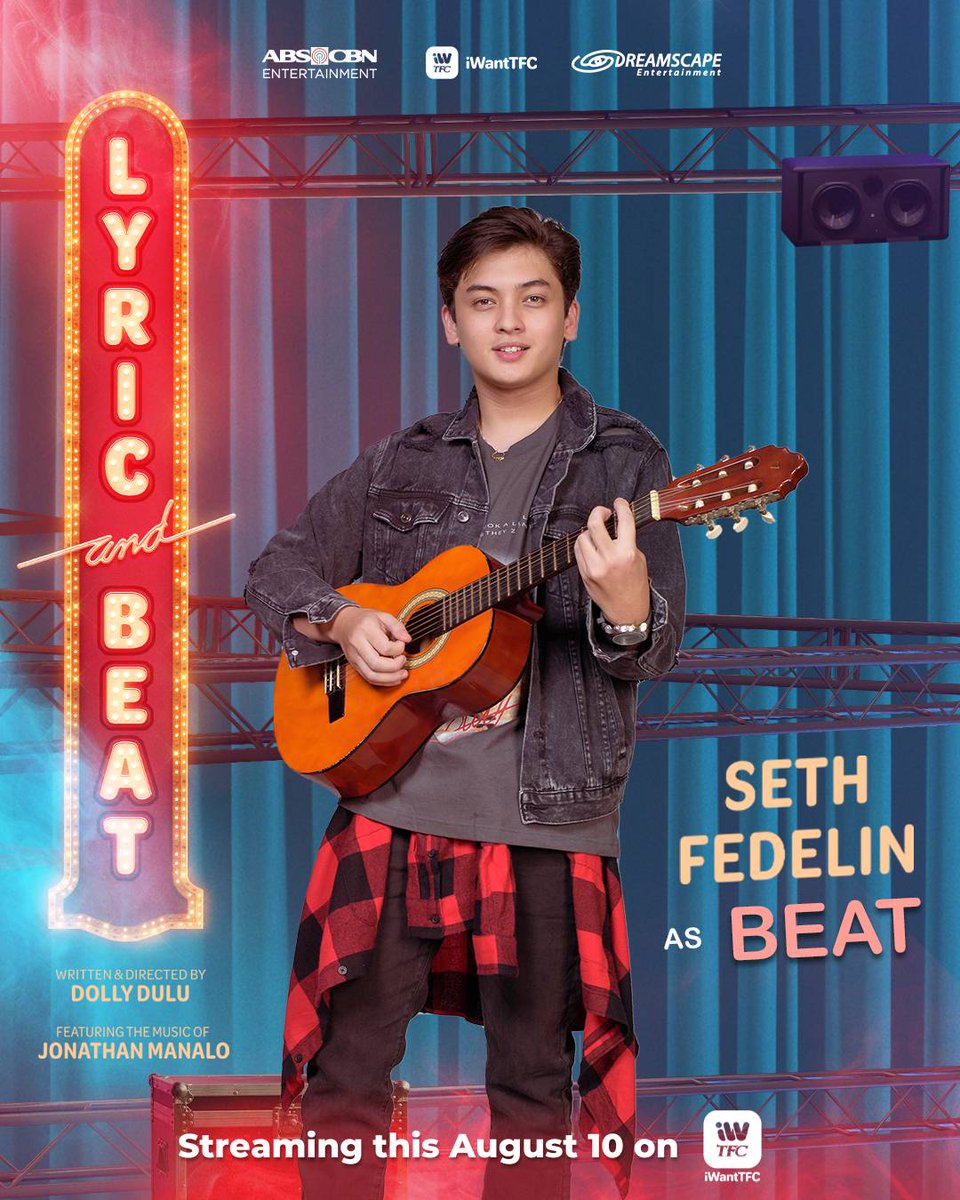 ofc_iwant's tweet photo. Abangan si Seth Fedelin bilang Beat, ang lalaking mahiyain na may tinatagong hidden talent!

#LyricAndBeat featuring Jonathan Manalo’s 20 years of music written and directed by Dolly Dulu streaming this August 10 exclusively on iWantTFC!

@DreamscapePH https://t.co/DyE6G4fTYn