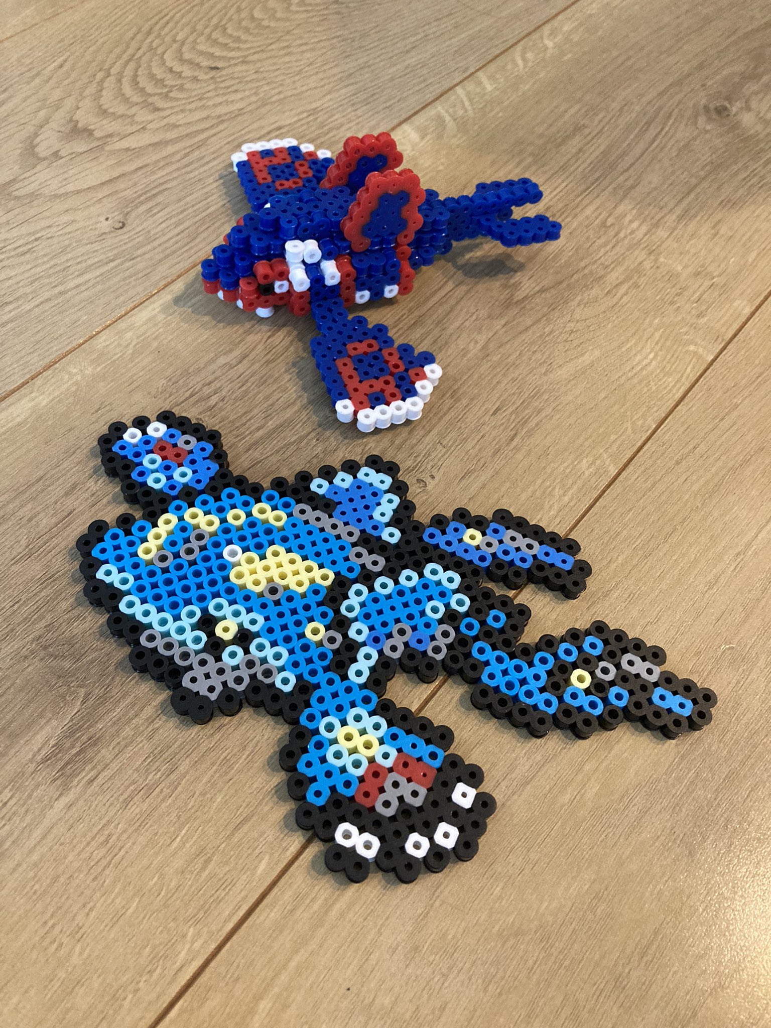 ポケモンコロビーズ　カイオーガ ポケモン】ゲンシカイオーガの作り方【アイロンビーズ簡単図案