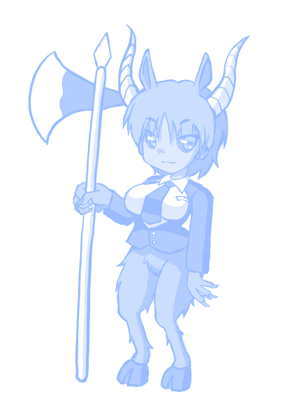 したっぱ黒山羊悪魔ちゃん。
けも率50%ぐらい。 