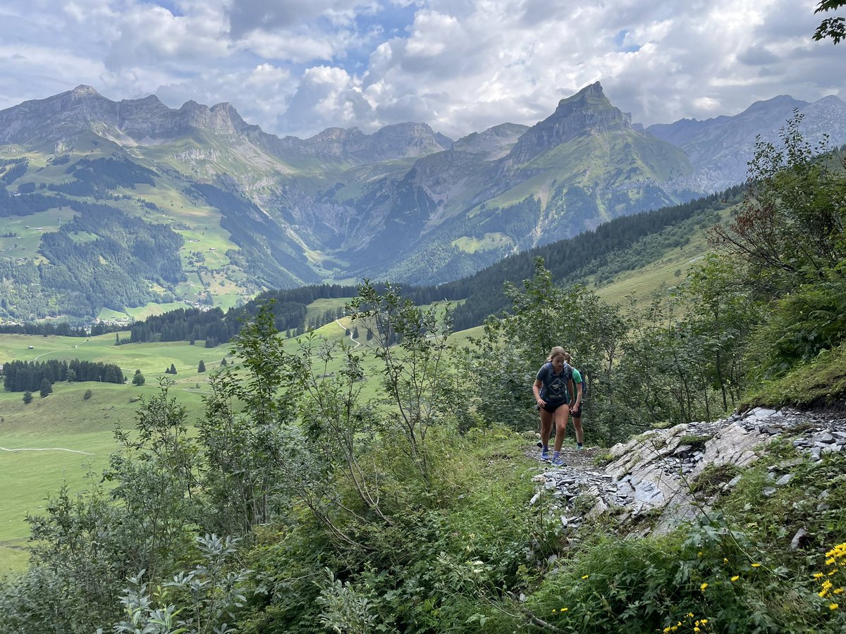 Beautiful day for a hike in the Alps. Engelberg, Switzerland.