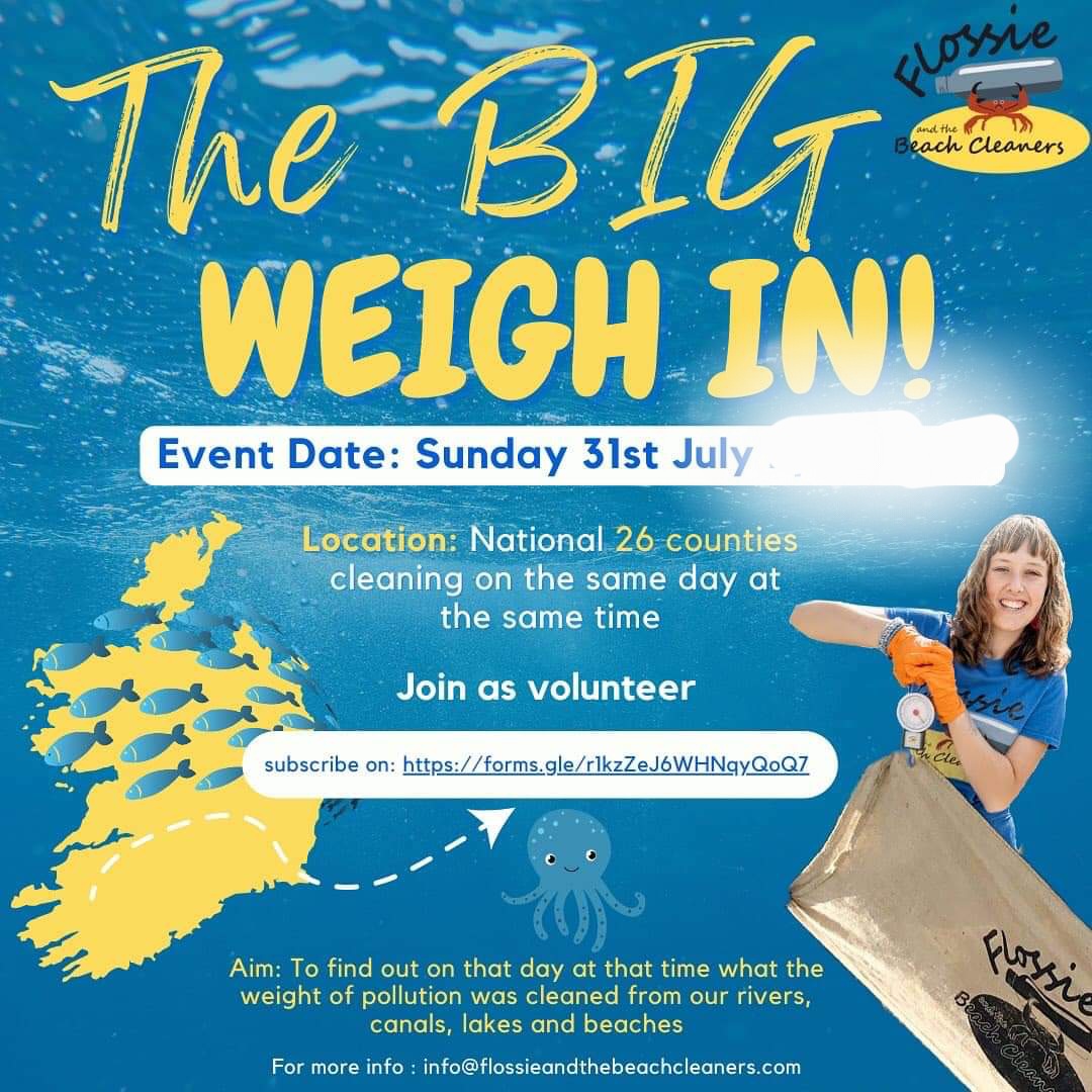 Clean Coasts North Wicklow will be joining @flossiebeachcl1 #bigweighin this Sunday.
Meeting 10am Rise at the Cove Greystones and Kilcoole Train Station.
Equipment provided, we just need you!
#cleancoasts #beachclean #Wicklow