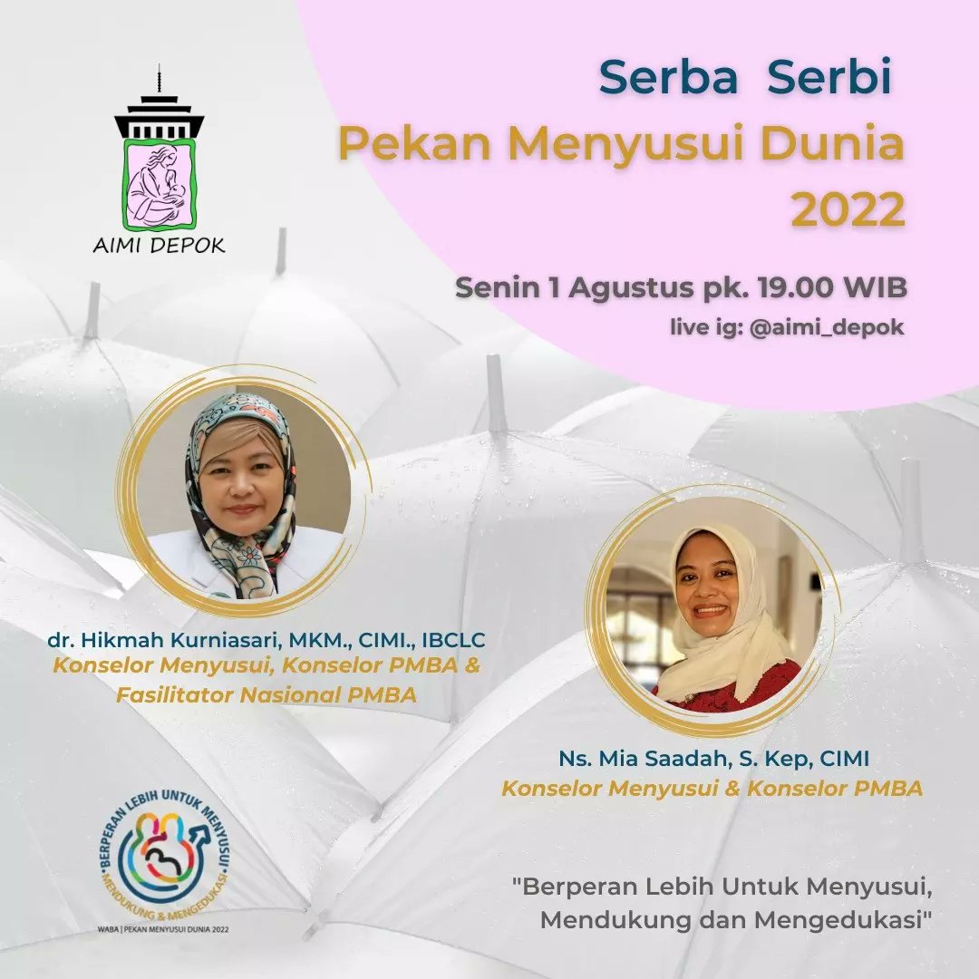 Welcoming August!! Di awal bulan Agt selalu menjadi momen yg special utk breastfeeding supporting groups.Simak obrolan santai tentang Serba Serbi Pekan Menyusui Dunia 2022 di ig <a href="/aimi_depok/">aimi_depok</a> pada Senin 1 Agt pk 19 WIB."Berperan Lebih Untuk Menyusui. Mendukung dan MengedukASI"