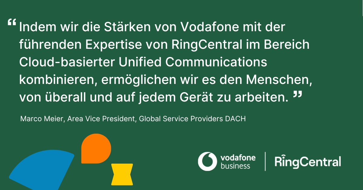 .<a href="/Vodafone_B2B/">Vodafone Business Deutschland</a> und <a href="/RingCentral/">RingCentral</a> bringen gemeinsame Lösung auf den deutschen Markt und unterstützen Unternehmen beim hybriden Arbeiten. Erfahren Sie hier mehr: ringcentr.al/3bdHnY9
#UC #UCaaS #UnifiedCommunitacions #partnership