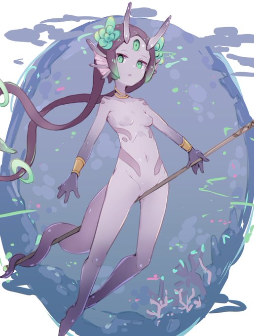 胸部分を描き込まないほうがかわいい感じがしたので 