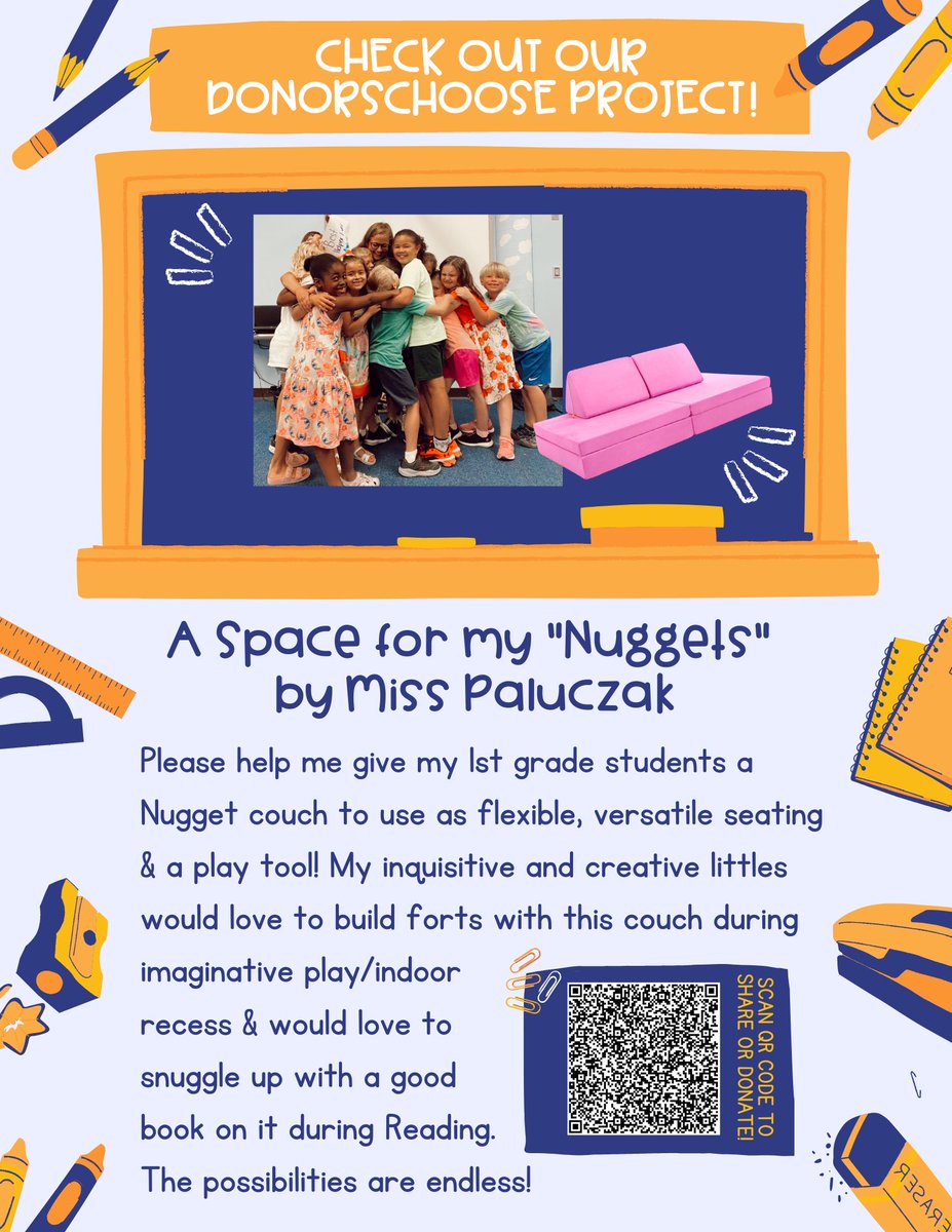 Click the link or scan the QR code to check out, donate, or spread the word about our <a href="/DonorsChoose/">DonorsChoose</a> project! 💜🫶🏼🤩 donorschoose.org/project/a-spac…