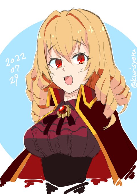 金髪縦ロールの巨乳吸血鬼と言う事だったので
最近よく見かける所に居た子を落書きですが描きました
#odaibako_kurisyeru https://t.co/lwt1jtoRL2 