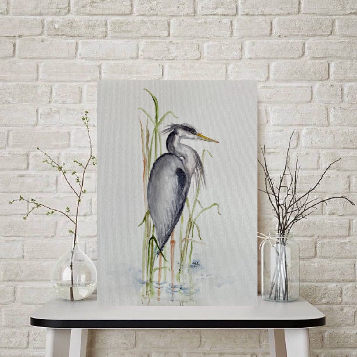 Several Native American Tribes look at the heron symbol as signs of patience and good luck #heron #birdlovers #birdpaintings #birdpainting #watercolourartist #watercolours #artwork #artist #art #britishwildlife #watercolourart #watercoloursbysarah #watercolour #watercolourpaint