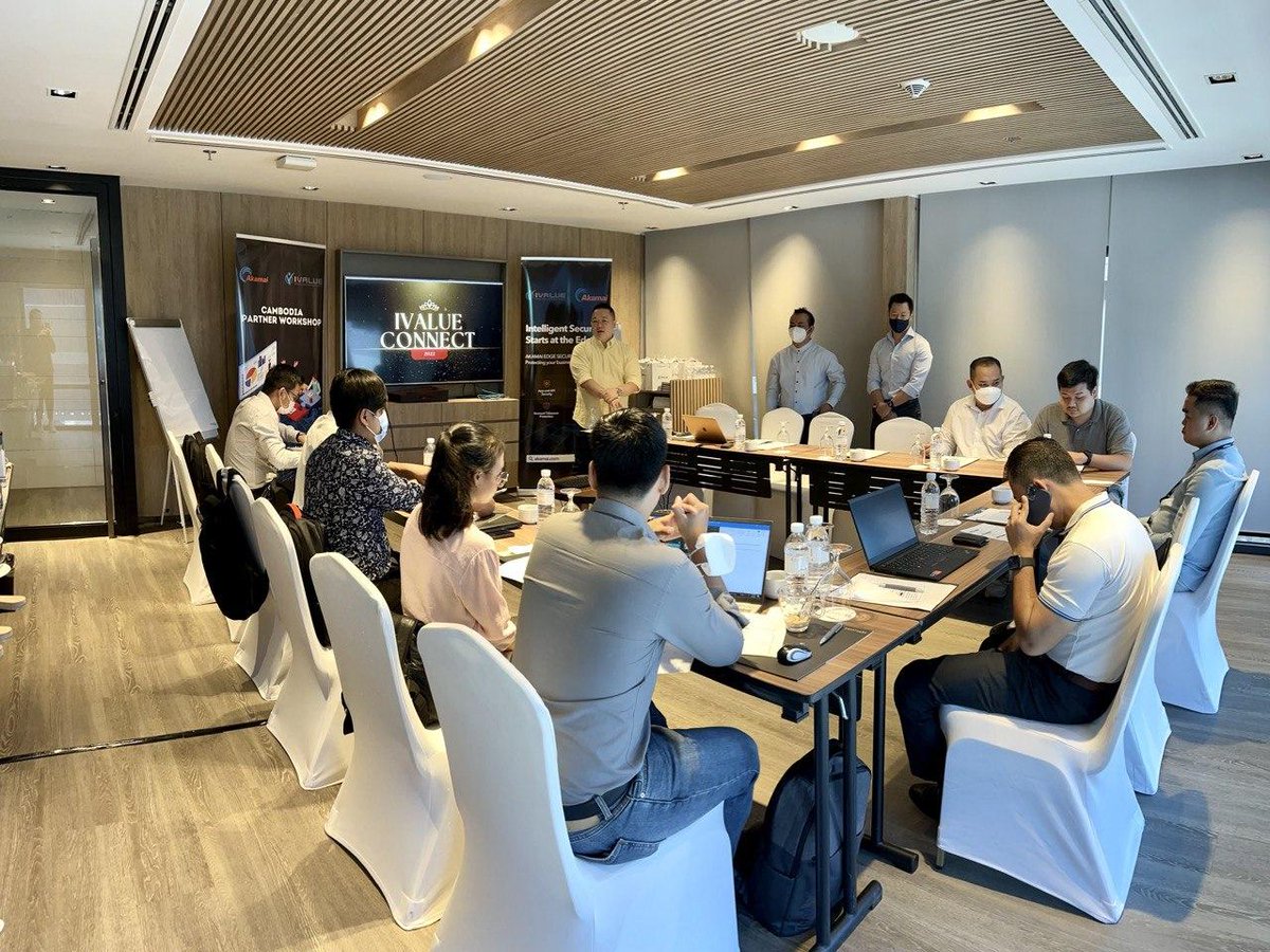 iValueInfoSoln's tweet photo. @iValueInfoSoln @Akamai #ChannelPartner workshop in #Cambodia today. #iValue excited to serve Cambodianenterprises in their #DigitalTransformational journey to protect&manage their Data,Network,Application along with our #Cambodian Channel Partners
#data #DNS #ddosattacks #cloud https://t.co/jLUCd08H9p