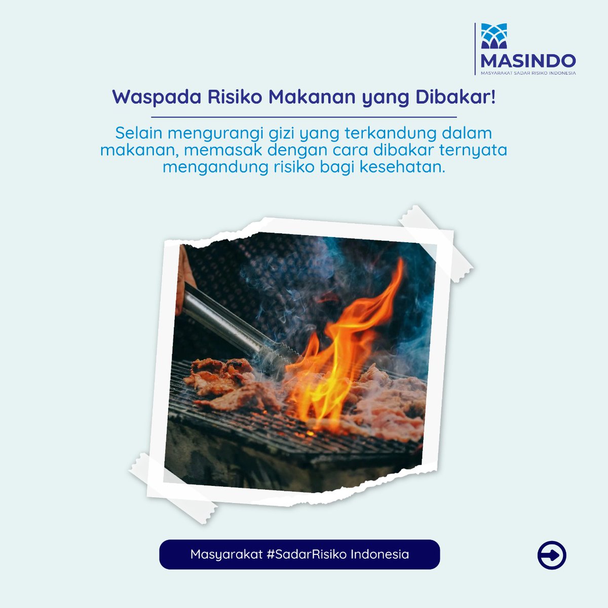 Masindo_Org's tweet photo. Kalian yang masih suka makan makanan yang dibakar, kudu hati-hati lho! ternyata banyak risikonya bagi kesehatan. Yuk, perhatiin cara kurangi risiko dari makanan yang dibakar
Salam, #SadarRisiko
https://t.co/JYBzG9Ki1L https://t.co/uLkYB0YzjL