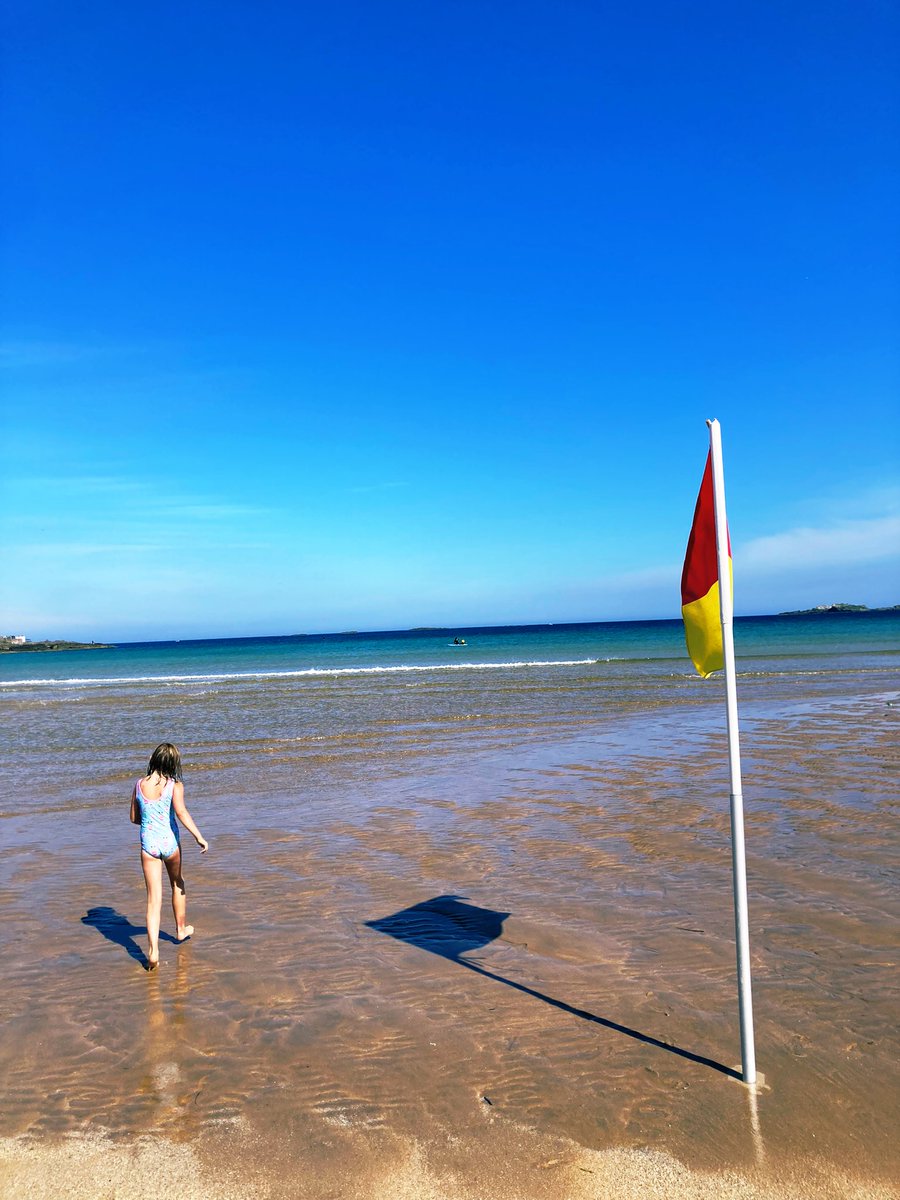 First swim of the summer holidays with the niece. Water like glass and blue skies 🤩