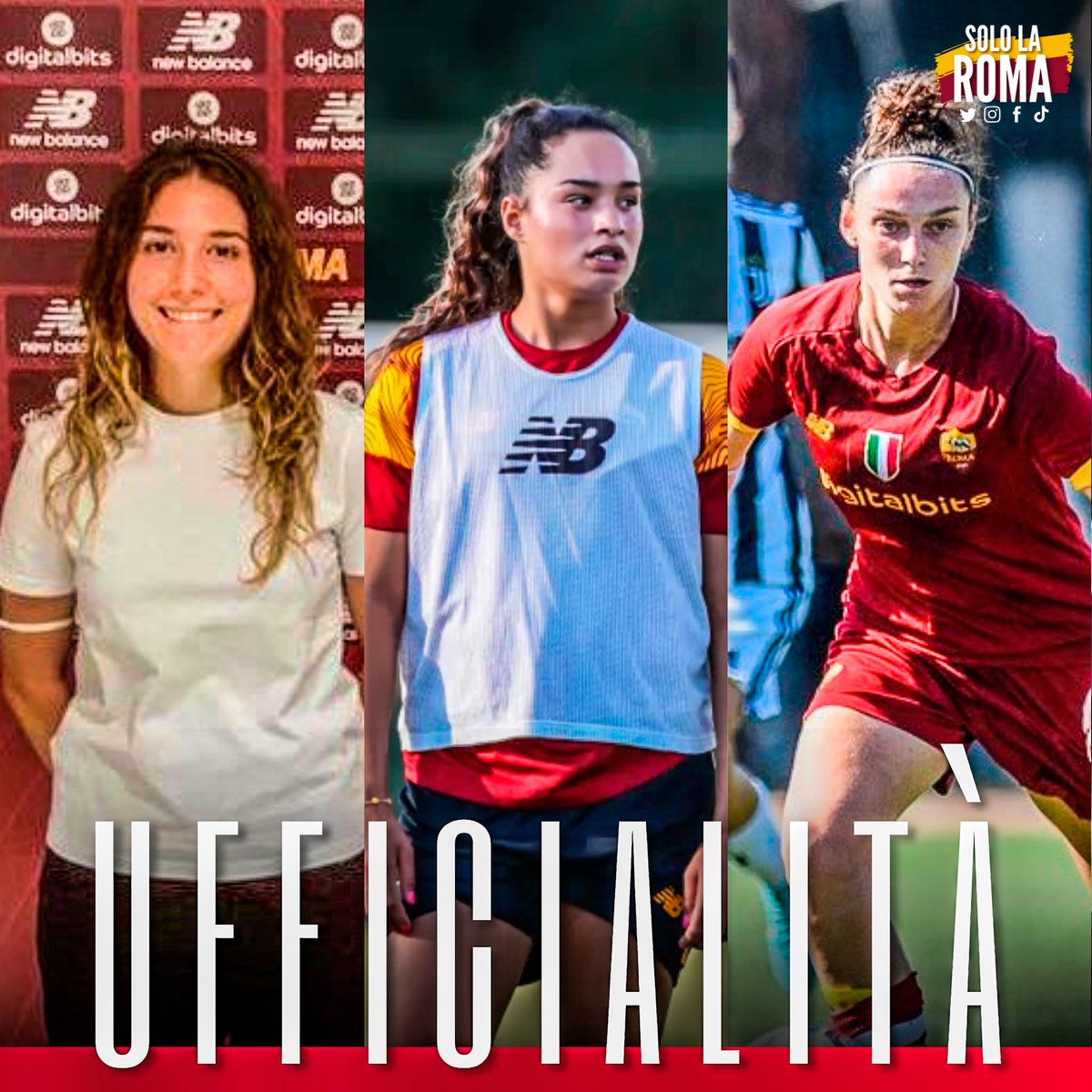 sololaromait's tweet photo. Negli scorsi giorni sono arrivate alcune ufficialità della #ASRomaFemminile:

• acquistata Martina #DiBari, la quale è stata girata in prestito al Napoli;
• acquistata Emmi Lou #McEwen, contratto fino al 2025;
• ceduta in prestito al Pomigliano Valentina #Gallazzi.

#ASRoma https://t.co/y1tH3Koq9q