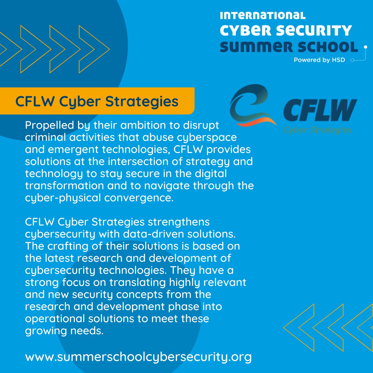 With their services and projects, CFLW Cyber Strategies uses intelligence to rethink #cyber threats through the eyes of the adversary.

We look forward to having them at the HR Event where they will tell our students more about their company!