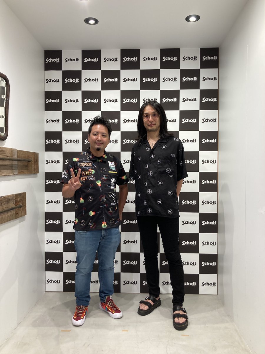 Schott×猪狩秀平　ヘイスミス HAWAIIANSHIRT Mサイズ Schott Grand Store Tokyo店にて Schott feat HEY SMITH猪狩秀平