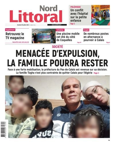 JulienPyt's tweet photo. En une de Nord Littoral ce vendredi, le combat pour rester à #Calais de la famille Tizgha, menacée d'expulsion vers l'Algérie, trouve une issue favorable ⤵ #société #polémique @Nordlitt https://t.co/cpu7GertFb