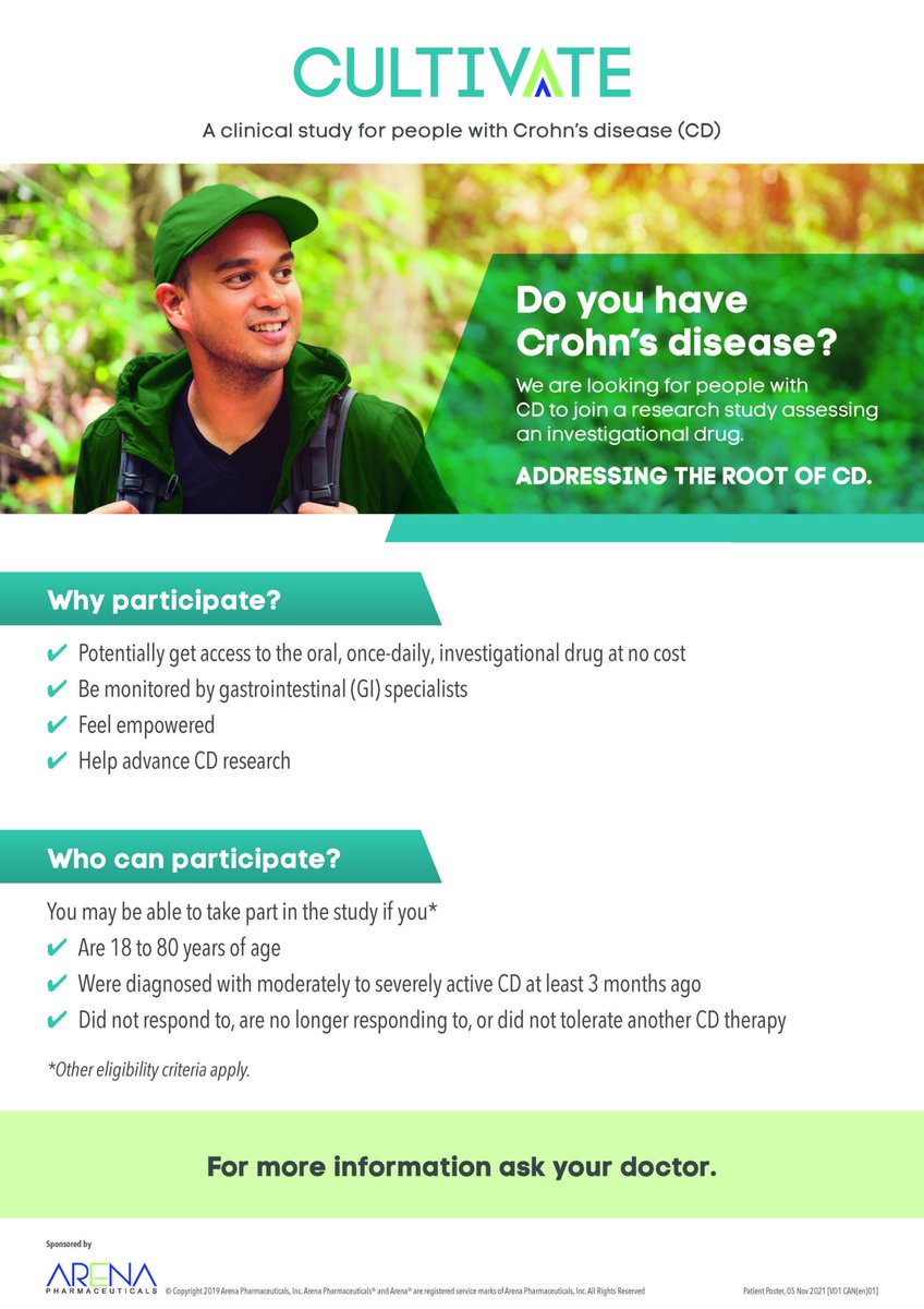 An exciting opportunity for people with Crohn's Disease to take part in research at Yeovil Hospital. Please contact us if you are interested. #bepartofresearch