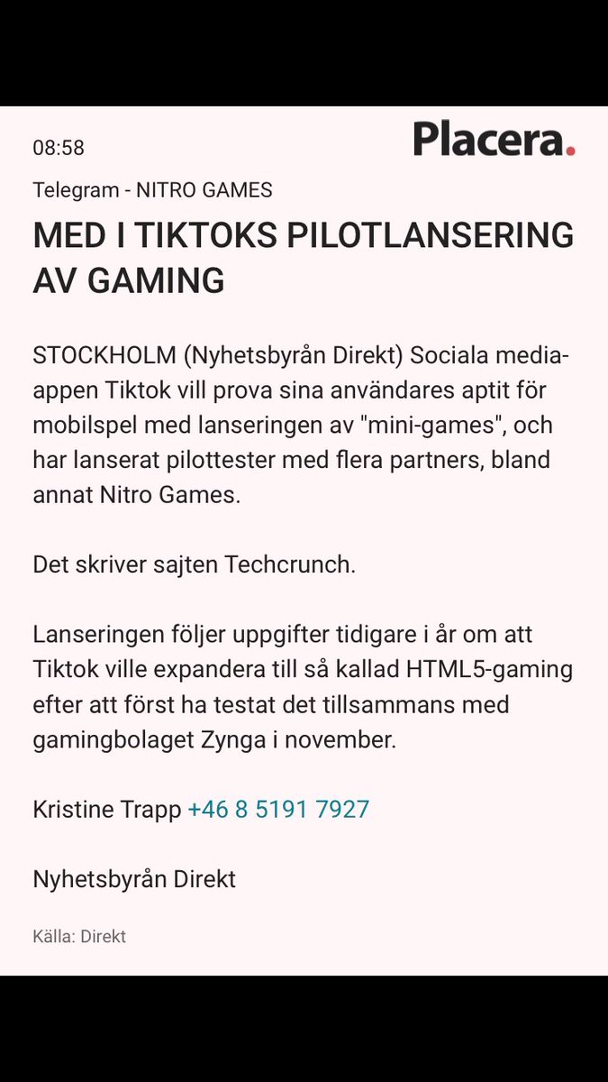 nitro_invest's tweet photo. Väntar på officiella nyheter från @tiktok_us om detta. 

Ska bli oerhört spännande att se var det hela tar vägen. Såväl för TikTok men främst för @NitroGames 

Personligen har jag såväl såklart både mina förhoppningar och aningar. 

@NitroGames @NordiskGames $Nitro https://t.co/oNK8bWQ9fB