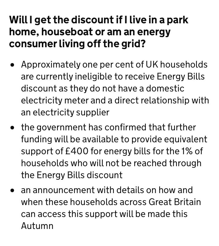 Here’s what the government are saying about providing the Energy Bills discount to boaters .. they say we’ll get it. But not how or when. gov.uk/government/new…