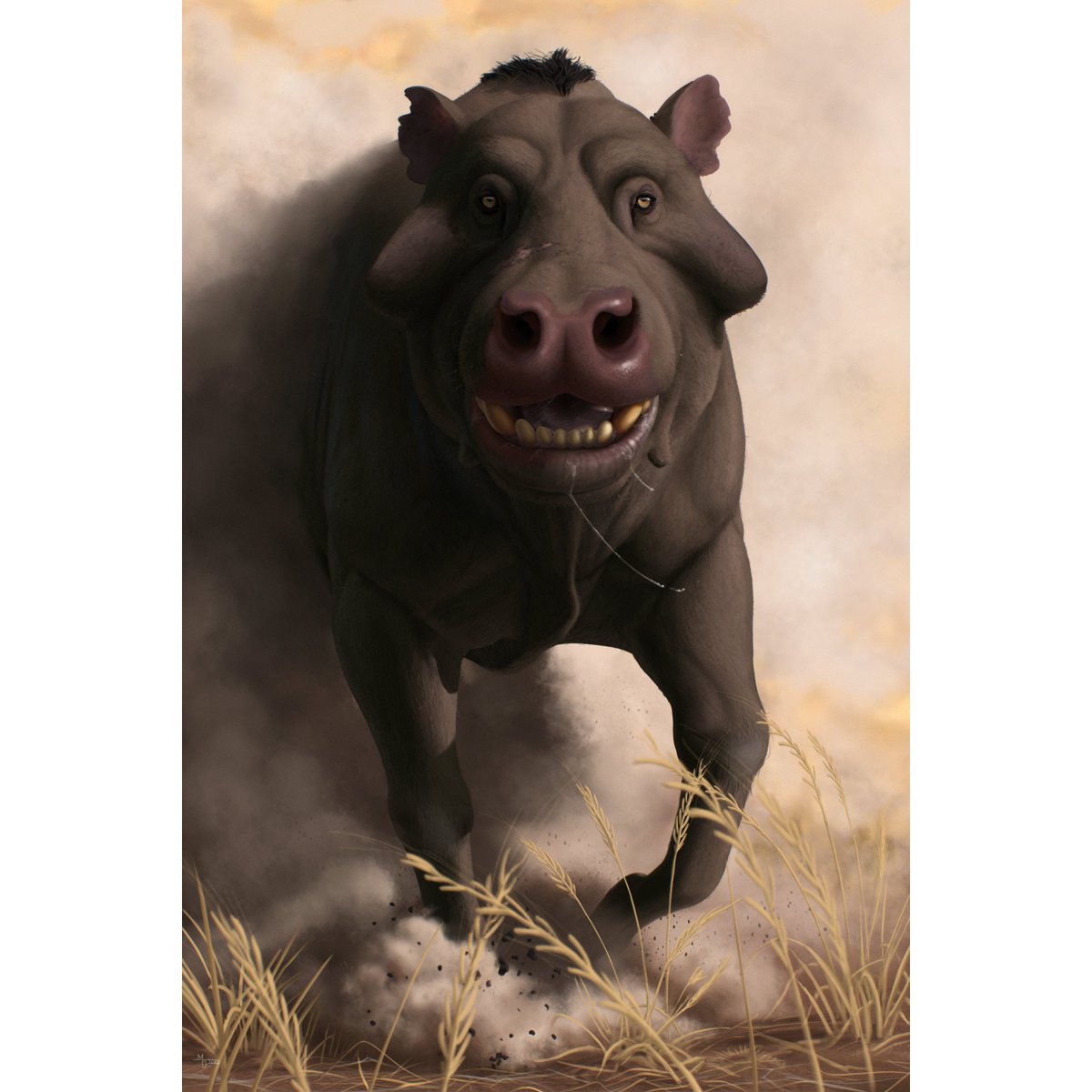"Confronting Hell"
Daeodon shoshonensis
#Sciart