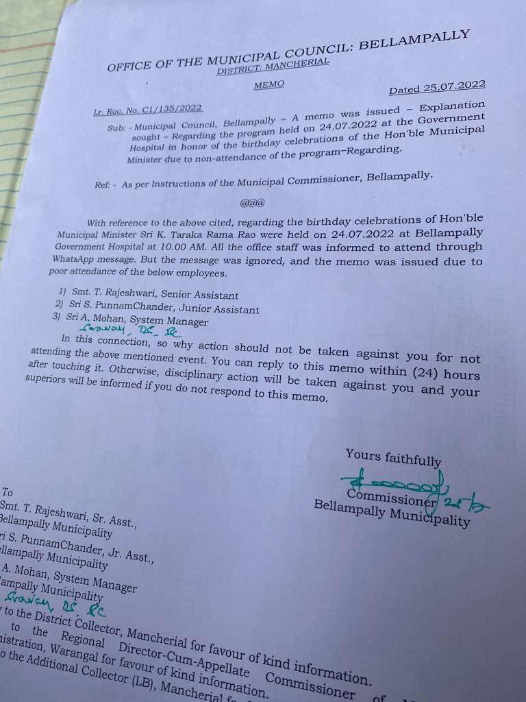 AJAYKUM13123704's tweet photo. @trspartyonline
@TelanganaCMO
పుట్టినరోజు నాడు రాకపోతే ఉద్యోగులకు మెమోలు,సస్పెన్షన్లు
మరి 365 రోజులు ఫామ్ హౌస్ లో ఉండుకుంటూ ప్రజల కష్టాలను బాధలను కన్నీటిని చూడలేని పెద్ద సారుని ఏమనాలి?#BSP
#2023peDeklengey
@RSPraveenSwaero
@Pallavi_Swaero
@BSPBalkonda
@VPRTRS
@KTRTRS https://t.co/G4U98flvPZ