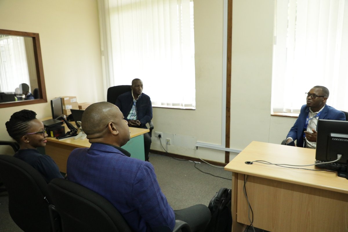 EaCenit's tweet photo. Dr @nakadori &amp; Dr @sinde_r visited our #EMoS students Alexandre Niyomugaba🇷🇼 &amp; Daudi Flavian🇹🇿who are doing internship at @jumuiya. The students have identified some of the challenges facing @jumuiya and they are currently developing the viable solutions #DigitalTransformation https://t.co/x2Vuog8GyR