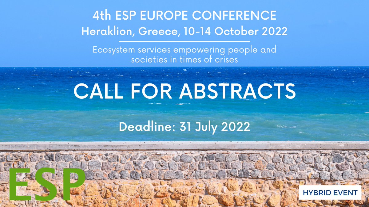 MiguelVillosPe's tweet photo. ๐ขOnly three days left to submit an abstract for #esp22europe!
Let's learn together about the power of #ecosystem_services #maps for transformative change! How about submitting your abstract to our TWG4 session at https://t.co/7yoWlknSqJ? https://t.co/Y2FmITTshs