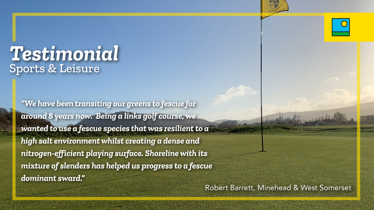 It's #BBfeedbackfriday again! 
It's been a pleasure supporting <a href="/MineheadWSGC/">Minehead and West Somerset Golf Club</a> and their green keepers with transiting their greens to Fescue ⛳️🌱

Find out more about what Fescue can offer:
barenbrug.co.uk/fescue

#golf #fescue #notallgrassesareequal #grassexperts