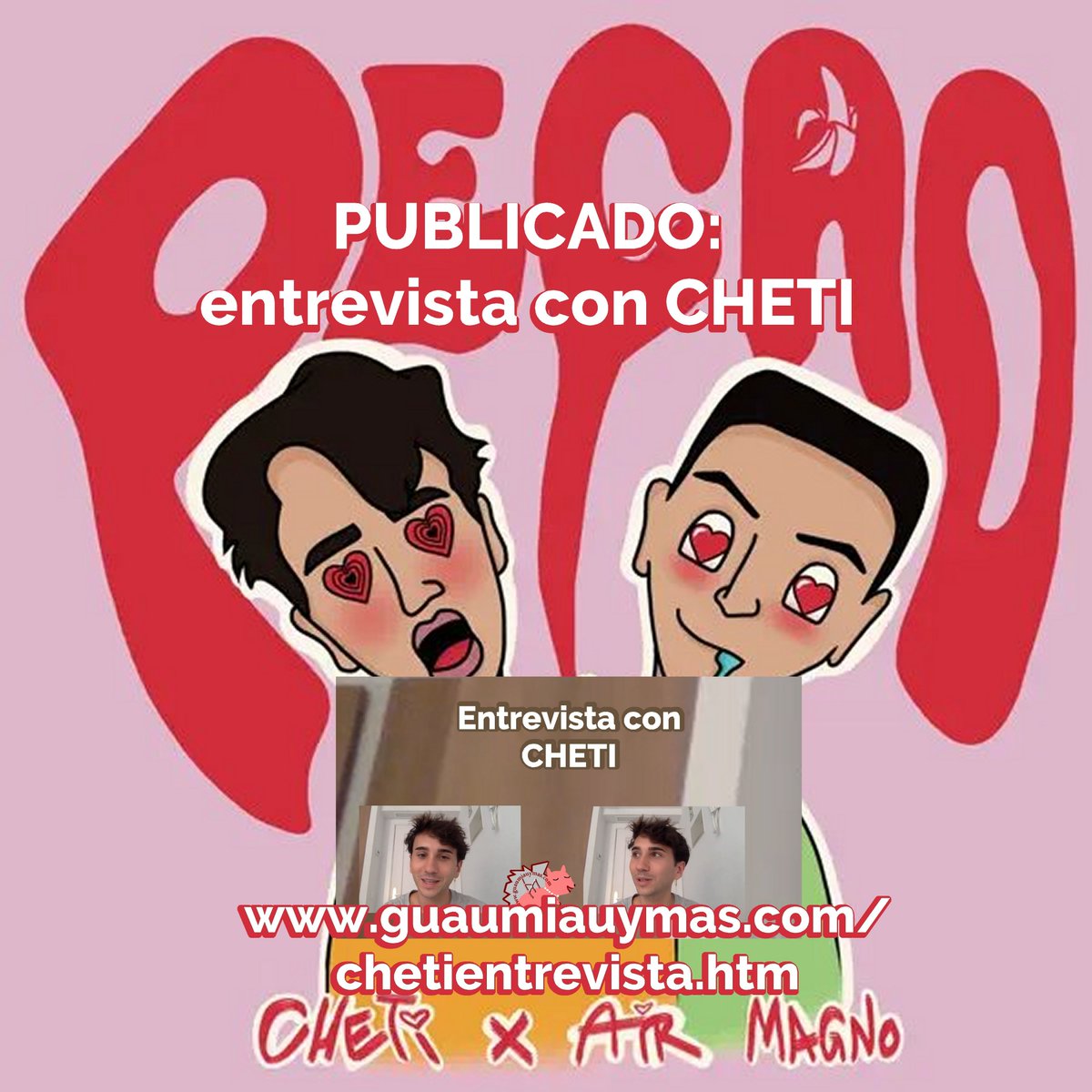 GuauMiauyMas's tweet photo. Entrevista con @chetiiiiiiii  sobre #Pecao junto a @AirMagno28 , carrera musical , el actuar en el @FestRioBabel  , "No hay verano si beso" ,  
@CalvoMaximilian  , Gabriel Leto , colaboraciones (ERRE , @JavyPablo  ) , próximos proyectos y más
 https://t.co/cAQ6H5uqIB https://t.co/yvublonXM6