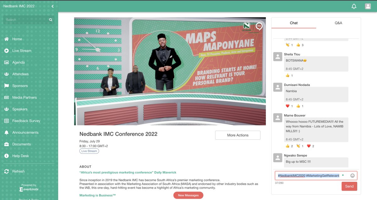 QuillerThelon's tweet photo. "On personal branding, people want to see you humanize yourself as much as possible" - 
@MapsMaponyane speaking on personal branding at the  @Nedbank IMC Conference

#NedbankIMC2020 #MarketingGetsRelevant #UngwaAfrica https://t.co/eOhef0m6st