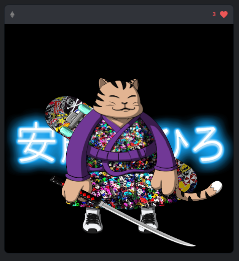 thicoin1's tweet photo. @samuraicats_nft wow it my Cat's Brother :D https://t.co/qsFLEQPie1