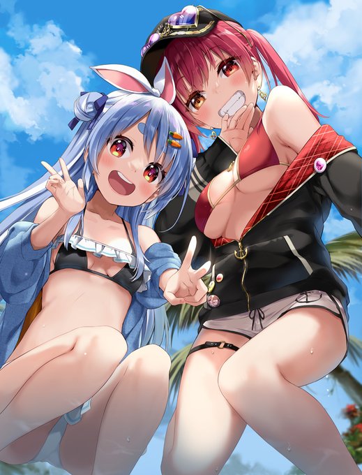 ✨✨ぺこマリ⛱️サマー!✨✨
#ぺこらーと 
#マリンのお宝 