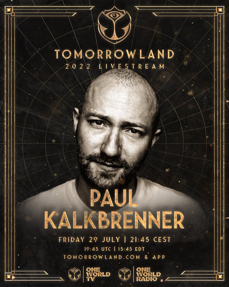 paulkalkbrenner's tweet image. My @tomorrowland set will be streamed live tonight from the main stage 21:45 - 22:50 CET.

Tune in at:
tomorrowland.com/home

#paulkalkbrenner #tomorrowland