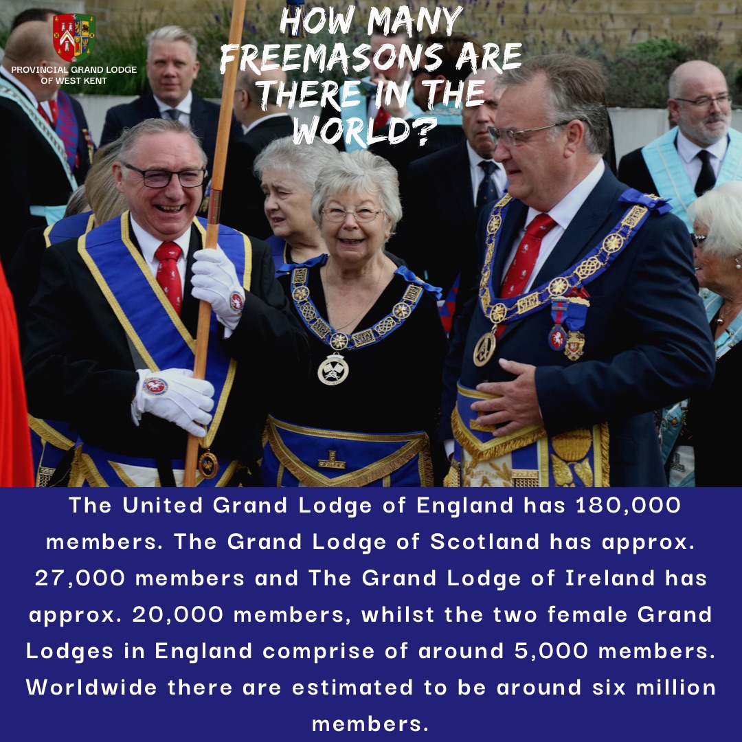 How many #Freemasons are there in the #UnitedKingdom and #Ireland?

#WestKentMasons #JustAsk #FridayFun #friday #fridayvibes #Freemasonry #Welling #Bexley #Dartford #Sidcup #TunbridgeWells #Sevenoaks #Wrotham #Greenhithe