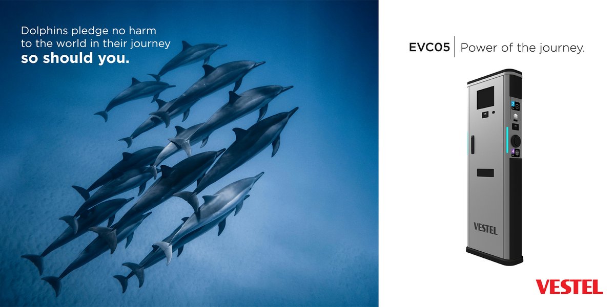 Dolphins pledge no harm to the world in their journey so should you.

Inspired by nature, EVC05 contributes green energy. You are ready for the journey with EVC05!

#vestel #Vestelinternational #EVC05  #ACcharger #PowerOfTheJourney