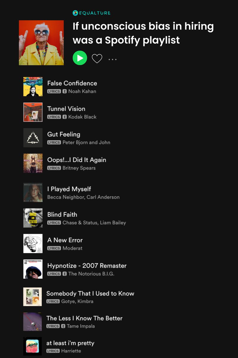 If unconscious bias in hiring would be a <a href="/Spotify/">Spotify</a>  #playlist ... What songs are missing?😉