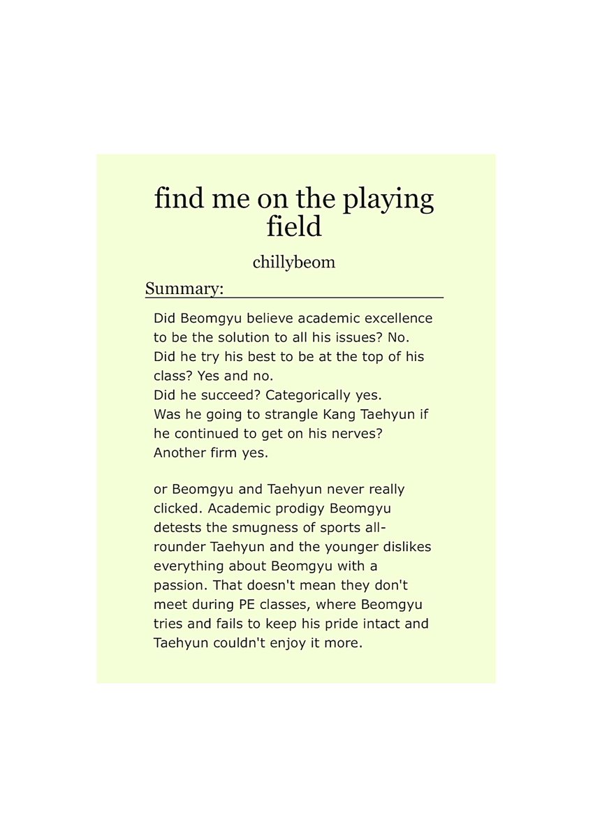 chillybeom's tweet photo. find me on the playing field🏈

⤷#taegyu 🐿🧸
⤷ ch1/?
⤷4.5k
⤷academic prodigy beomgyu and rugby player taehyun 
⤷enemies to lovers 
⤷hurt/comfort
⤷ https://t.co/f5cUpkGAOl https://t.co/XcwEZkohzY